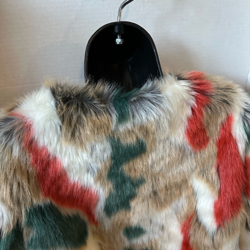 Hot & Delicious Colorful Faux Fur Jacket large - Picture 10 of 16